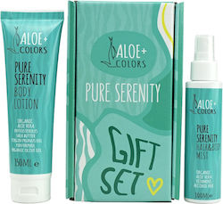 Aloe Colors Pure Serenity Hautpflegesets für Feuchtigkeitsspendend & Reinigung Körperreinigung mit Körpernebel & Körpercreme