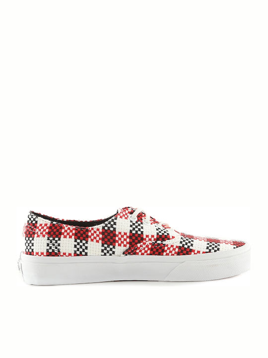 Decon Plaid Flatforms Sneakers Red