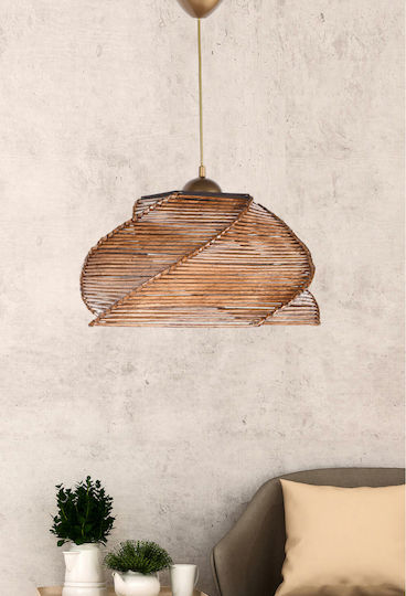 HomeMarkt Adjustable Pendant Light Brown Boho with Socket E27 36cm