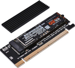 M.2 NVME SSD to PCI Express Adapter with Heatsink Support PCIe x16 Schwarz