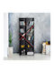 Bookcase Anthracite / Red 75x30x188cm