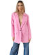 Only Long Women's Waisted Blazer Pink