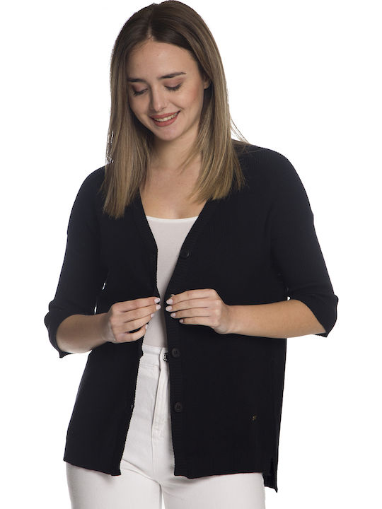 Cardigan with 3/4 sleeve -100% organic cotton-1394 Black