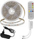 Optonica Smart LED Strip 12V RGB Light 5m Type SMD5050 with Power Supply & Remote Control