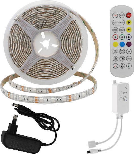 Optonica Smart LED Strip 12V RGB Light 5m Type SMD5050 with Power Supply & Remote Control