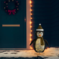 vidaXL Christmas Fabric Illuminated Penguin Figure Black Electric 90cm