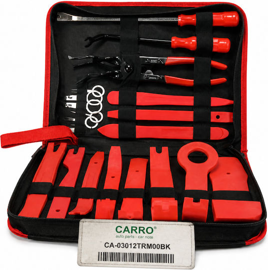 Carro Removal Tool 19pcs Car Dashboard Upholstery & Interior Plastic Panel with Storage Compartment & Carrying Bag
