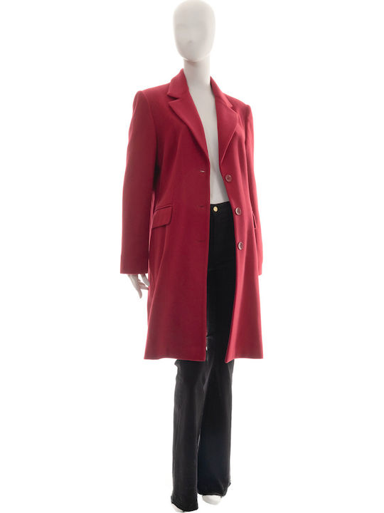 Παλτό με γιακά midi Bill Cost / Κόκκινο