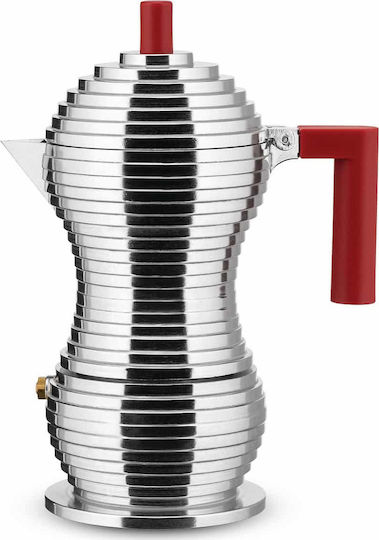 Alessi Pulcina Espressokocher für den Herd 3 Tassen Silber