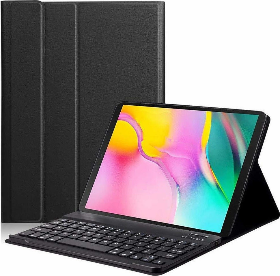 Sleeve Leather Case Flip Cover Keyboard / Stand Μαύρο (Galaxy Tab A7