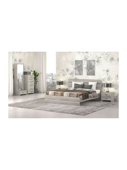 Bedroom Furniture Set Σταχτί 150x200cm 6pcs
