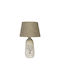 VK Lighting Ceramică Vintage Lampă de masă pentru Soclu E27 cu Abajur Bej și Bază