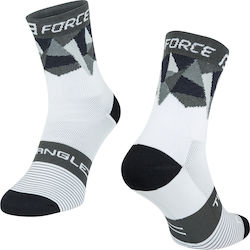 Force Calf Cycling Socks White F Triangle