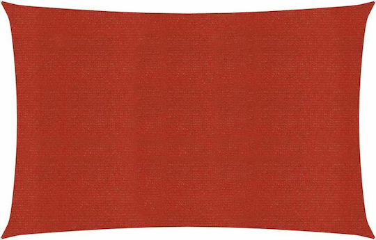 vidaXL Square Shade Sail Red With Hoop 5x5m 160gr/m²