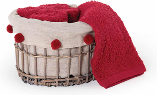 Nef-Nef Homeware Комплект Кърпи за Баня 5бр Please Chrs Червени Тегло 450гр/кв.м