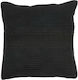 Espiel Sofa Cushion from 100% Cotton Black Velvet-Black Metal 45x45cm.