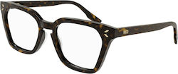 Alexander McQueen Women's Acetate Frame Brown Tortoise