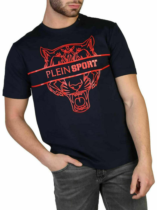 Plein Sport T-shirt Bărbătesc cu Mânecă Scurtă Albastru marin