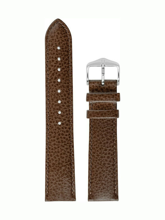 Hirsch Kansas Long Δερμάτινο Λουράκι Καφέ 22mm