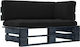 Ecksofa Außenbereich aus Paletten mit Kissen 110x65x55cm