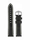 Hirsch Knight Long Δερμάτινο Λουράκι Μαύρο 24mm