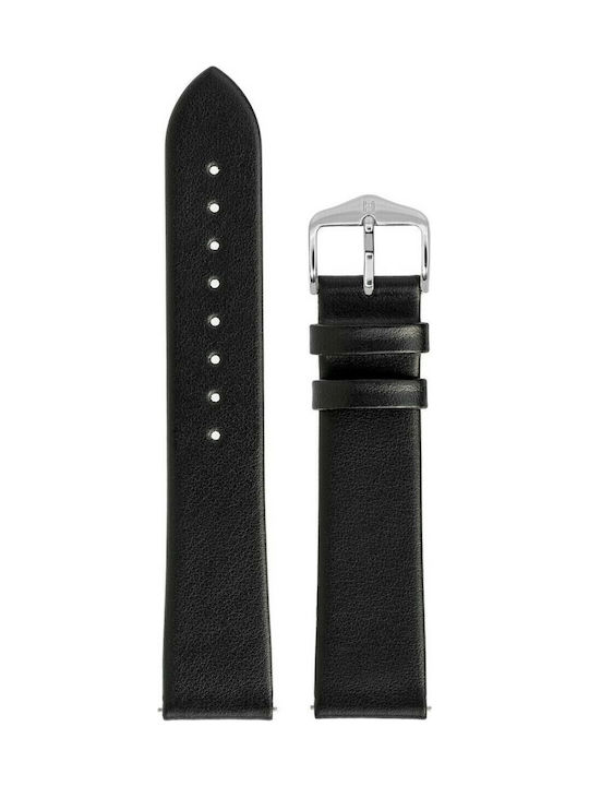 Hirsch Toronto Long Δερμάτινο Λουράκι Μαύρο 20mm