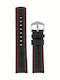 Hirsch Grand Duke Long Δερμάτινο Λουράκι Μαύρο 20mm