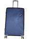 Ormi ESH312 Large Travel Suitcase Hard Blue with 4 Wheels Height 73cm