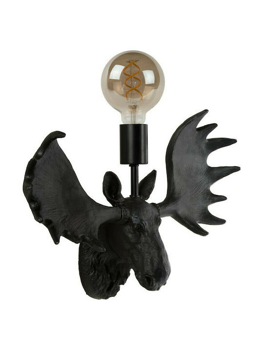 Lucide Lightning Moose Vintage Wall Lamp with E27 Socket Black 43cm