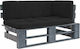 Corner Sofa Outdoor from Pallets with Pillows 110x65x55cm
