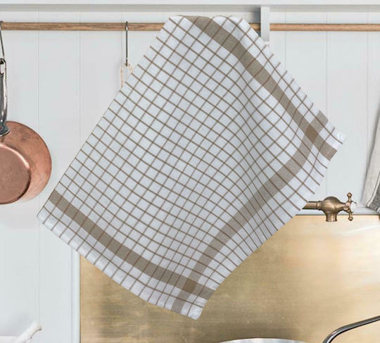Linea Home Grid Handtuch aus 100% Baumwolle Mocha 50x70cm