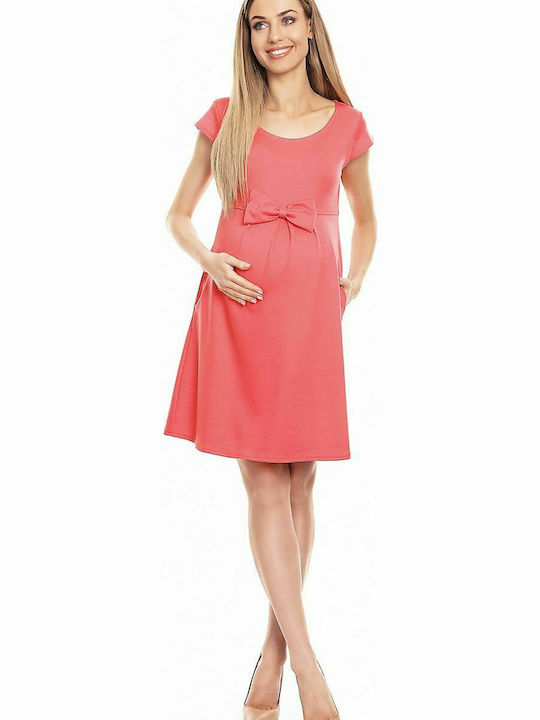 PeeKaBoo 0129 Κοντομάνικο Φόρεμα Εγκυμοσύνης Coral