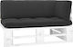 Ecksofa Außenbereich aus Paletten mit Kissen 110x65x55cm