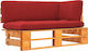 Ecksofa Außenbereich aus Paletten mit Kissen 110x65x55cm