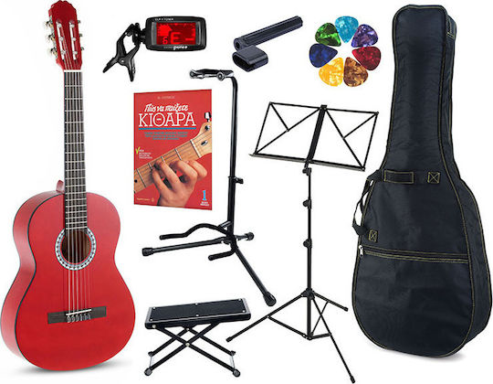 Gewa Κλασική Κιθάρα 4/4 Concert Basic Ultimate Set Satin Red