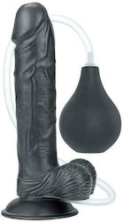 Lovetoy Squirt Extreme Ejaculating Realistic Dildo with Scrotum & Suction Cup Black 23cm