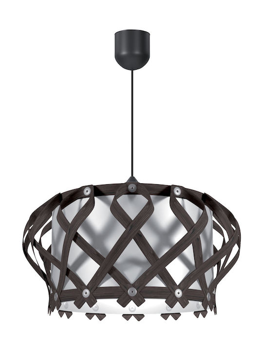 Med Light Pendant Light Single-Light Grid for Socket E27 Brown