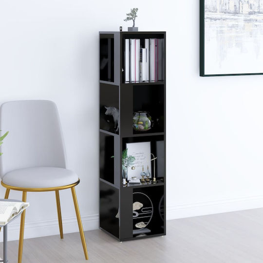 Corner Bookcase Black 33x33x132cm