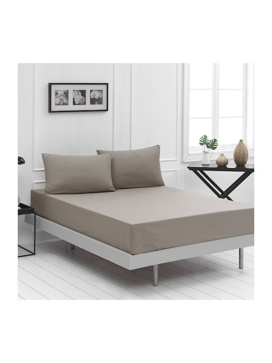 Beauty Home Bettlaken Super-Doppel mit Gummiband 170x200+30cm. 1999 Beige