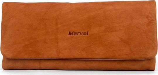 Marvel Tobacco Pouch Made of Brown Artificial Leather with Button Closure 15x8cm