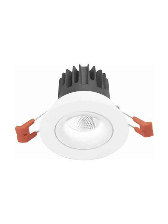 Gea Luce Aran Rotund Metalic Spot Încorporat cu LED Integrat și Lumină Alb Cald Alb 11.5x11.5cm. 1buc