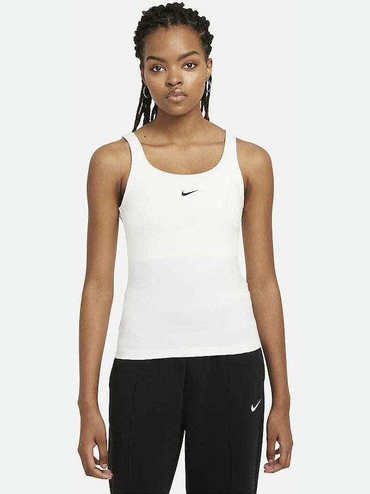 Nike Sportswear Essential Αμάνικη Γυναικεία Αθλητική Μπλούζα Λευκή