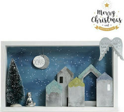 Παρίσης Christma Decorative Wooden Decorative Scenery Blue 50x30x7cm