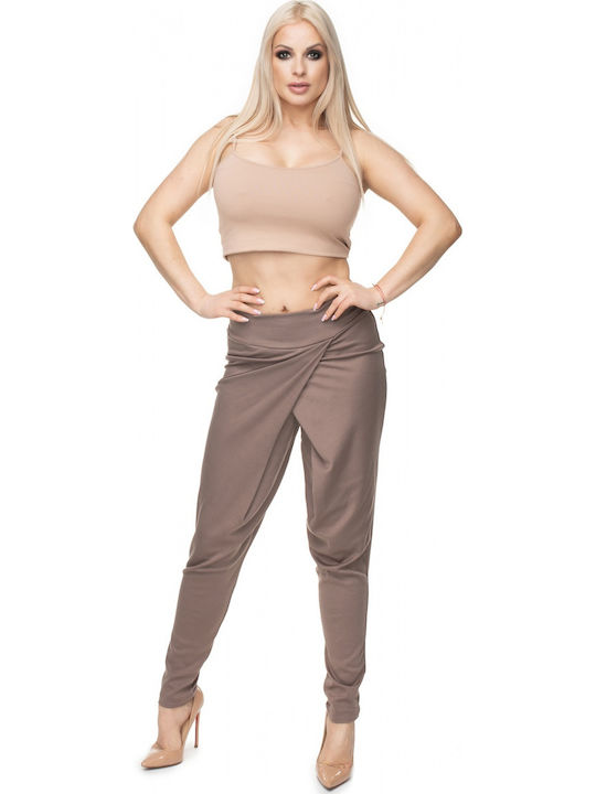 PeeKaBoo 0106 Women's Fabric Trousers in Loose Fit Beige 131932