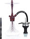 Aladin Single Hookah Alux 380 Red Black 38cm