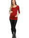 PeeKaBoo 0142 Maternity Top Burgundy