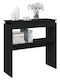 Wooden Console Table Black L80xW30xH80cm