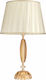 Ondaluce Cecilia Crystal Table Lamp for Socket E27 with Beige Shade and Honey Base