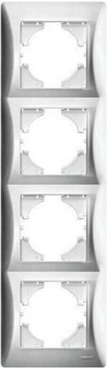 Lineme Switch Frame 4 Positions Vertical Installation in Silver Color 50-00128-5