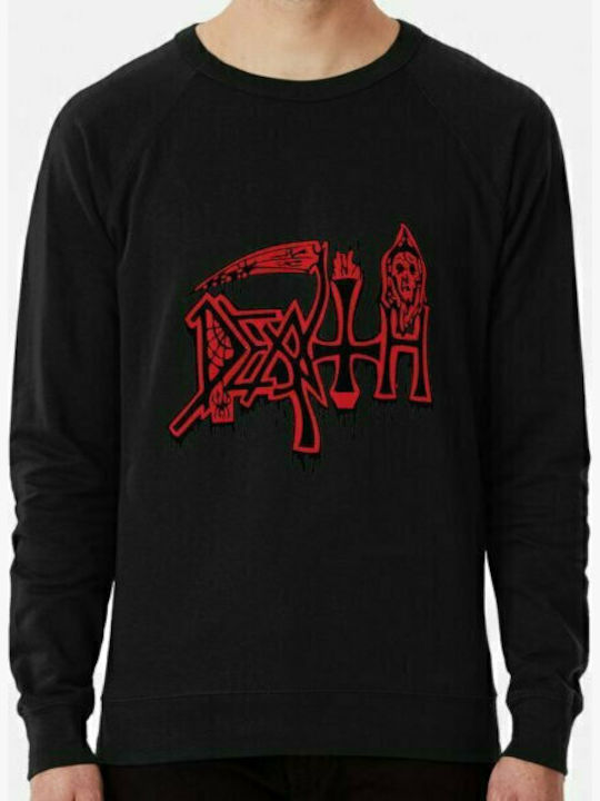 Death Logo Pegasus Sweatshirt mit Kapuze in schwarzer Farbe